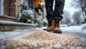 Adieu le sel ! Contre le verglas, cet ingrédient surprenant fonctionne mieux pour sécuriser l’entrée de sa maison