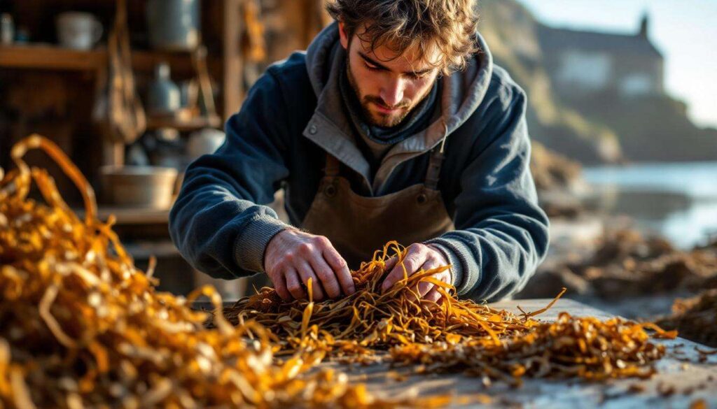 Sous les mains de ce jeune breton, les algues brunes deviennent des meubles et objets de décoration